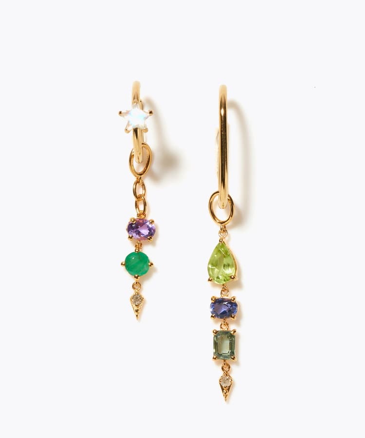 [glimmer] 【2024 Winter Limited】One of a kind moon multi stone ear cuff