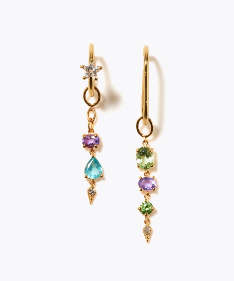 [glimmer] 【2024 Winter Limited】One of a kind moon multi stone ear cuff