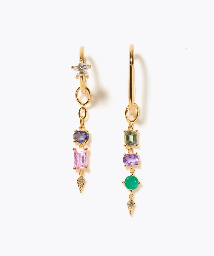 [glimmer] 【2024 Winter Limited】One of a kind moon multi stone ear cuff