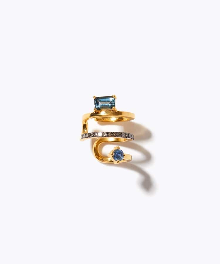 [elafonisi] london blue topaz pave diamond screw cufff