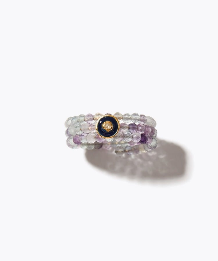 [amulette]  [Regulates the flow of chi and makes the intelligence bloom] fluorite diamond spiral ring