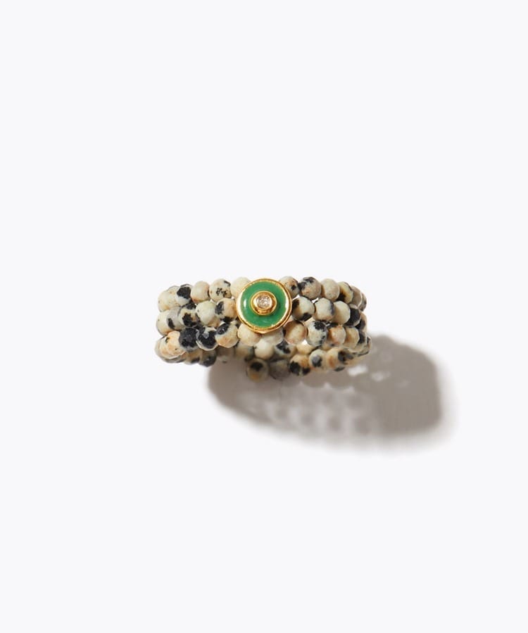 [amulette] [Increase judgment and lead to achieving goals] dalmatian jasper diamond spiral ring