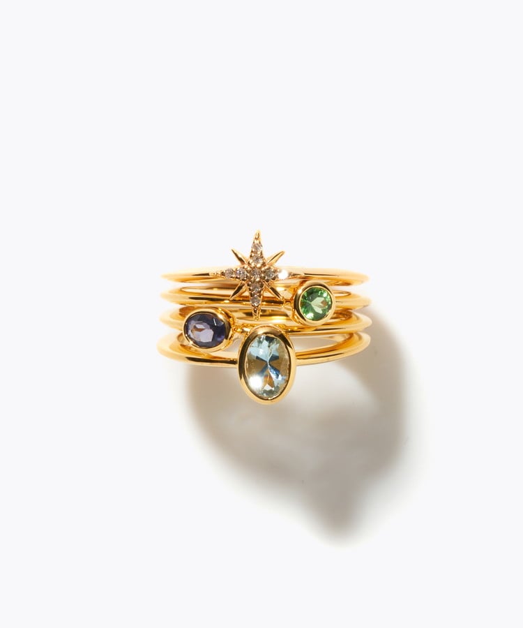 [glimmer] 【2024 Winter Limited】One of a kind star diamond multi stone stacking ring