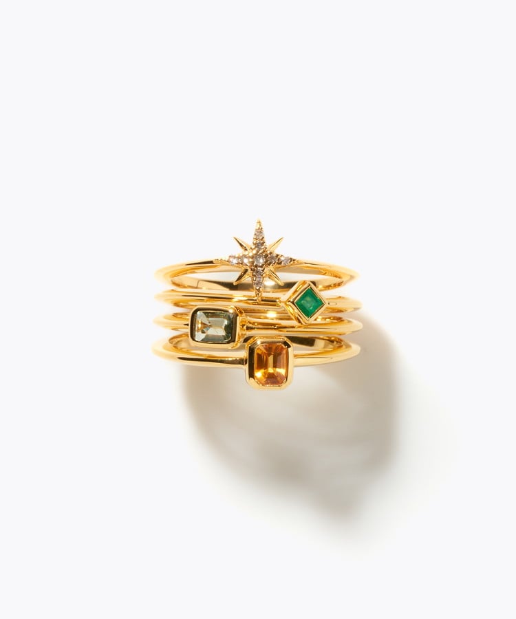 [glimmer] 【2024 Winter Limited】One of a kind star diamond multi stone stacking ring