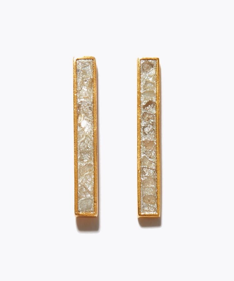 [collaboration] Shana for ARTIDA OUD diamond rectangles Miladi pierced earring