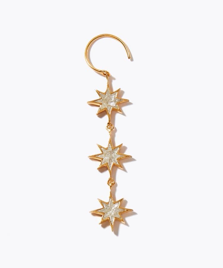 [collaboration] Shana for ARTIDA OUD diamond triple star Nash シングル pierced earring