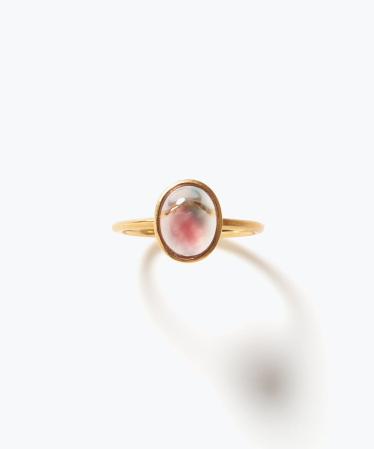 [eden] One of a kind K10 bi-color oregon sunstone ring