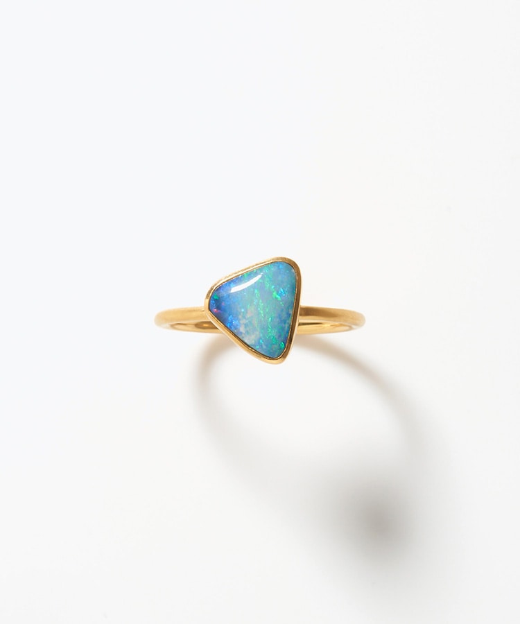 [ancient] One of a kind K10 doublet opal ring