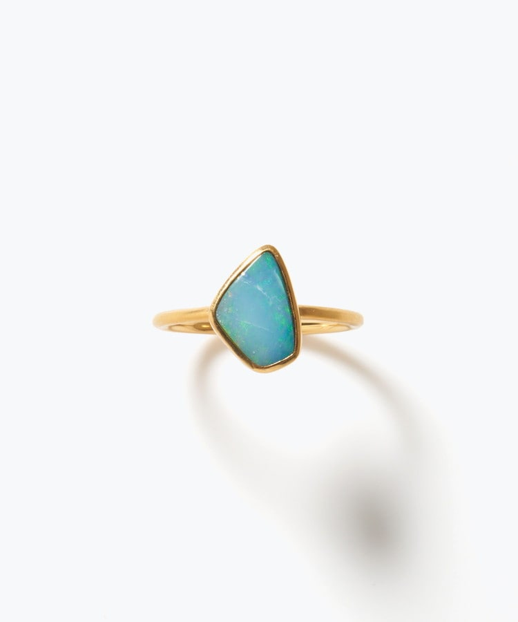 [ancient] One of a kind K10 doublet opal ring