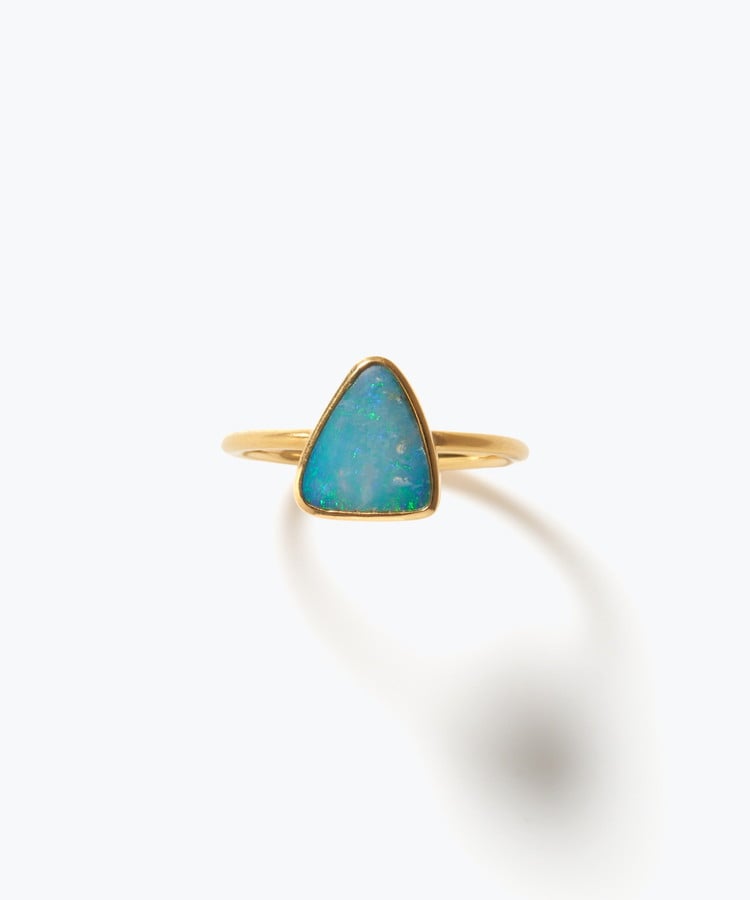 [ancient] One of a kind K10 doublet opal ring