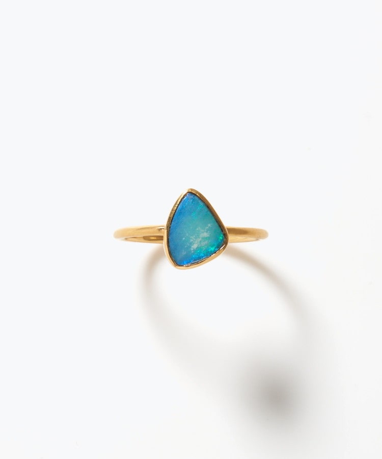 [ancient] One of a kind K10 doublet opal ring