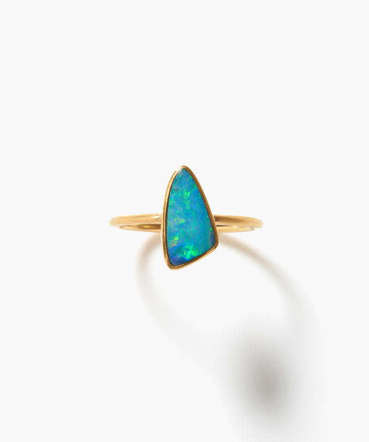 [ancient] One of a kind K10 doublet opal ring