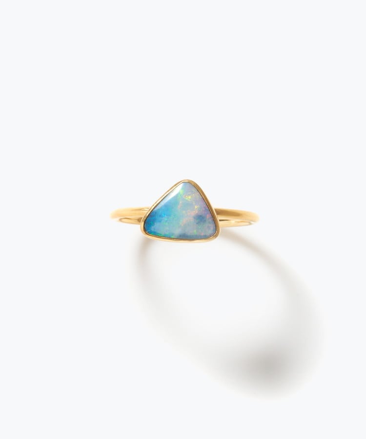 [ancient] One of a kind K10 doublet opal ring