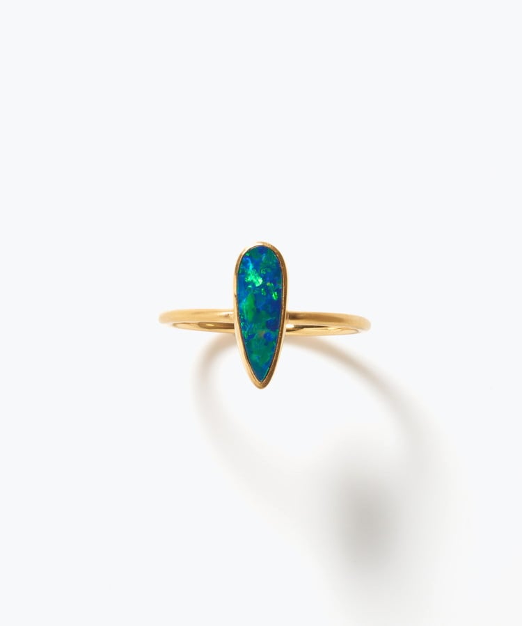 [ancient] One of a kind K10 doublet opal ring