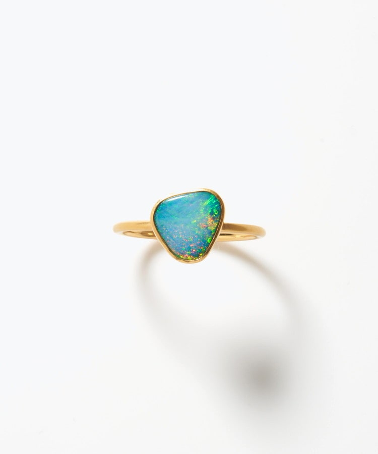 [ancient] One of a kind K10 doublet opal ring