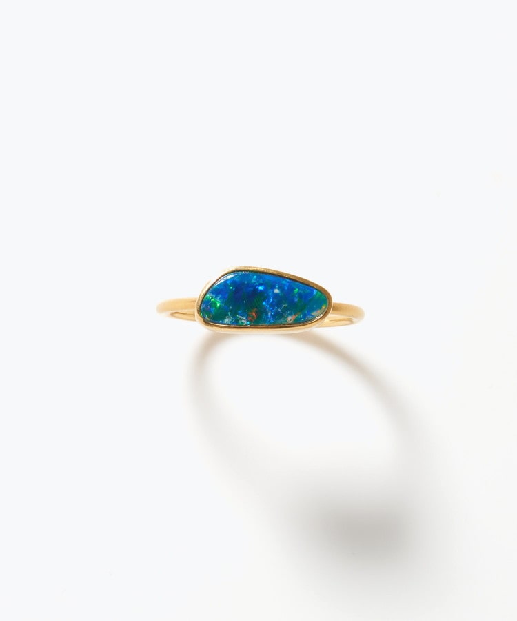 [ancient] One of a kind K10 doublet opal ring