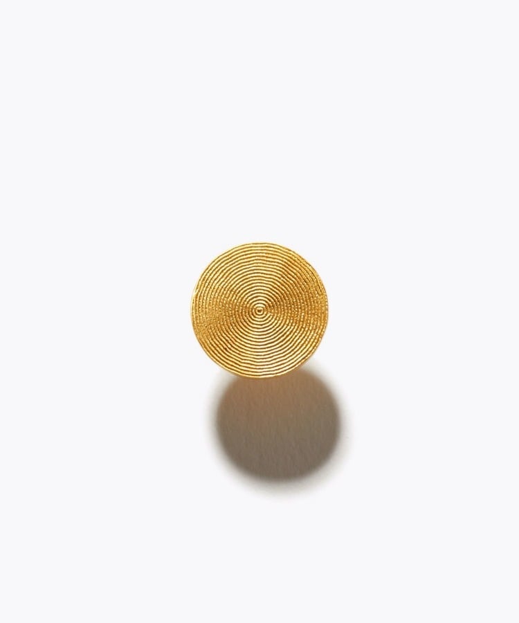 [ancient] ripples circle stud single pierced earring