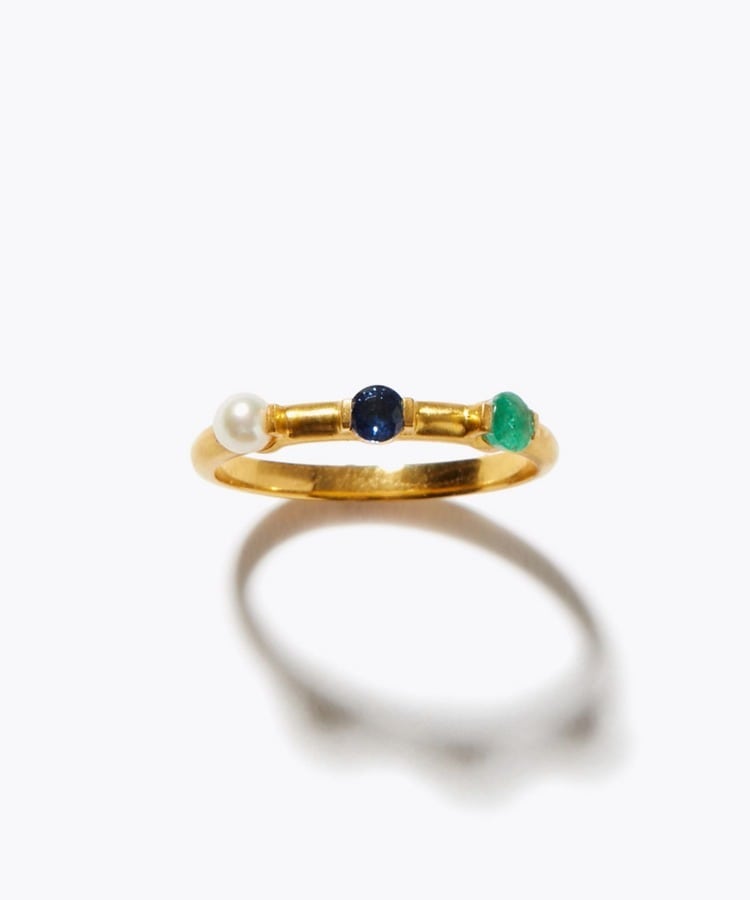 [ancient] blue sappire tricolor ring