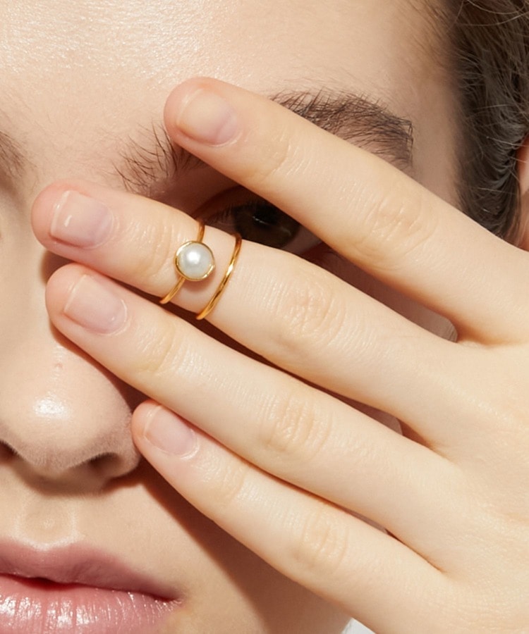 [eden] helf pearl nail ring