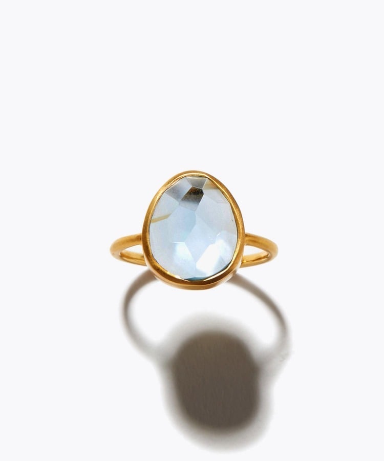 [eden] blue topaz organic shape ring