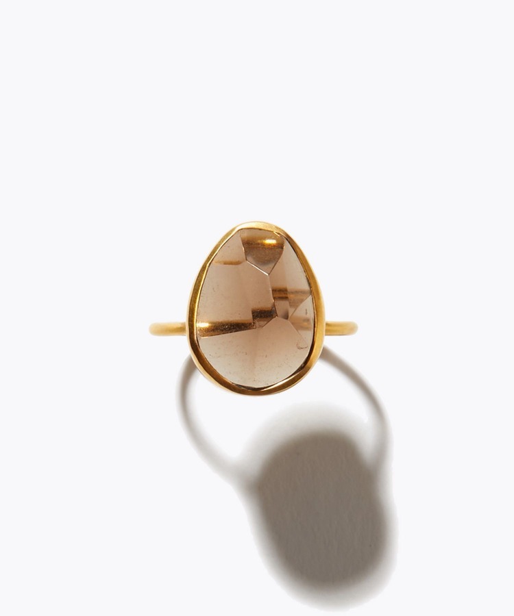 [eden] smoky quartz organic shape ring