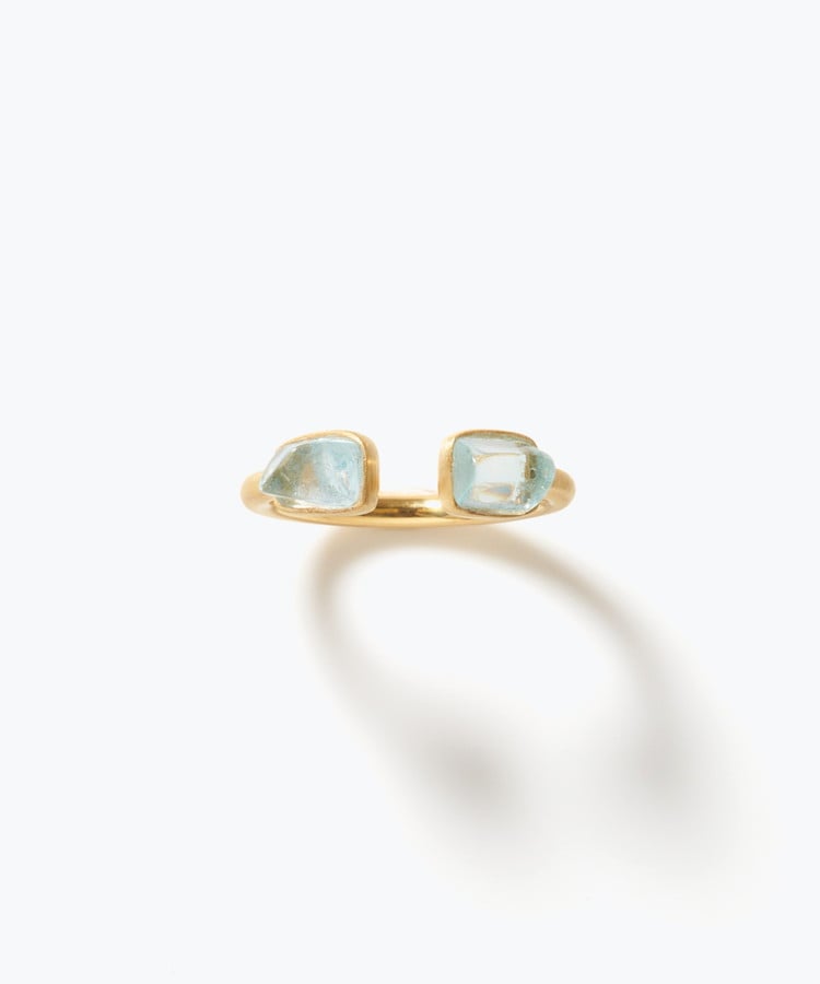 [eden] One of a kind rough aquamarine open ring