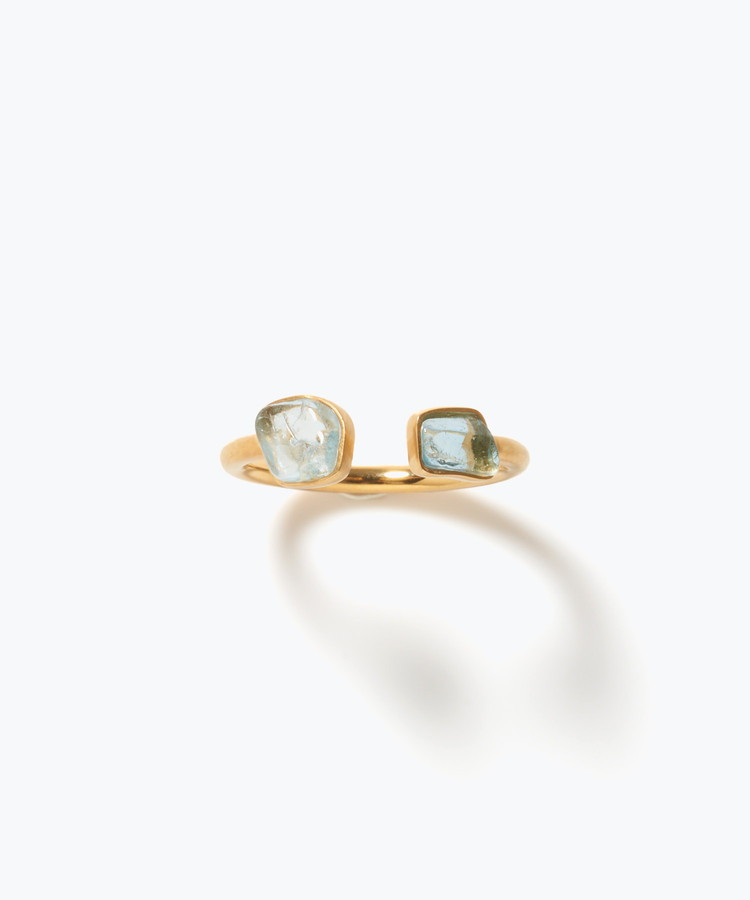 [eden] One of a kind rough aquamarine open ring