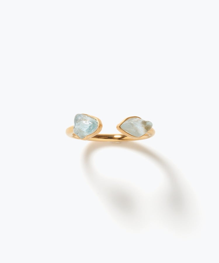 [eden] One of a kind rough aquamarine open ring