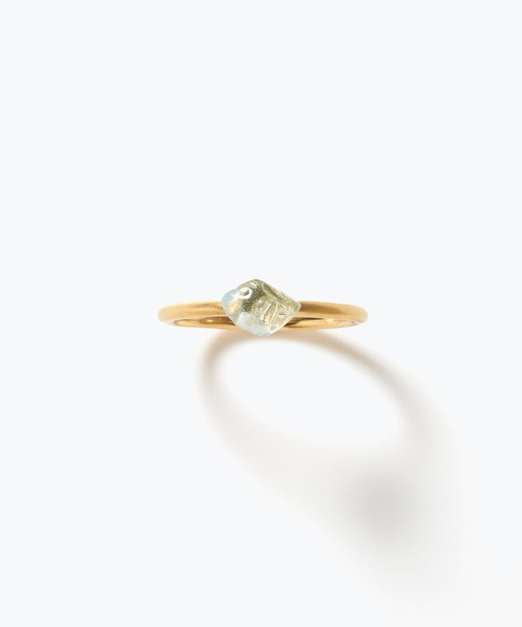 [eden] One of a kind rough aquamarine ring