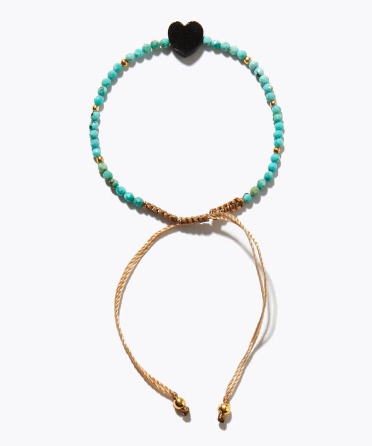 [I am donation] turquoise heart onyx bracelet