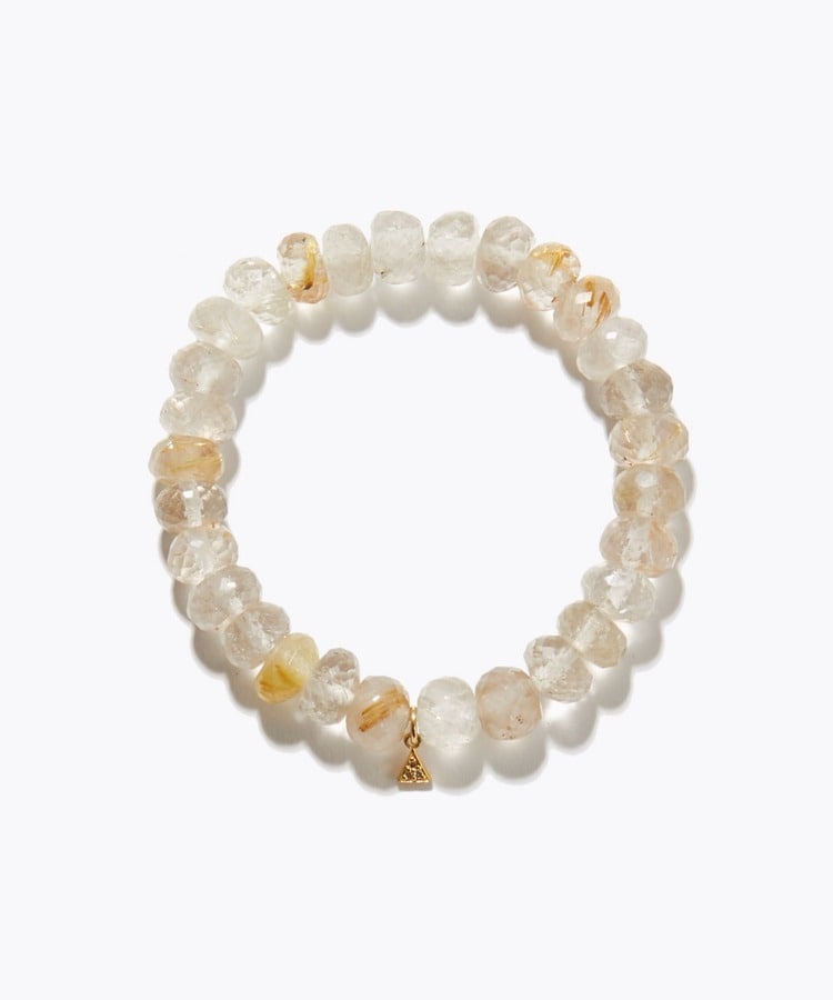 [amulette] [For money and a glittering fortune] gold rutile quartz diamond bracelet